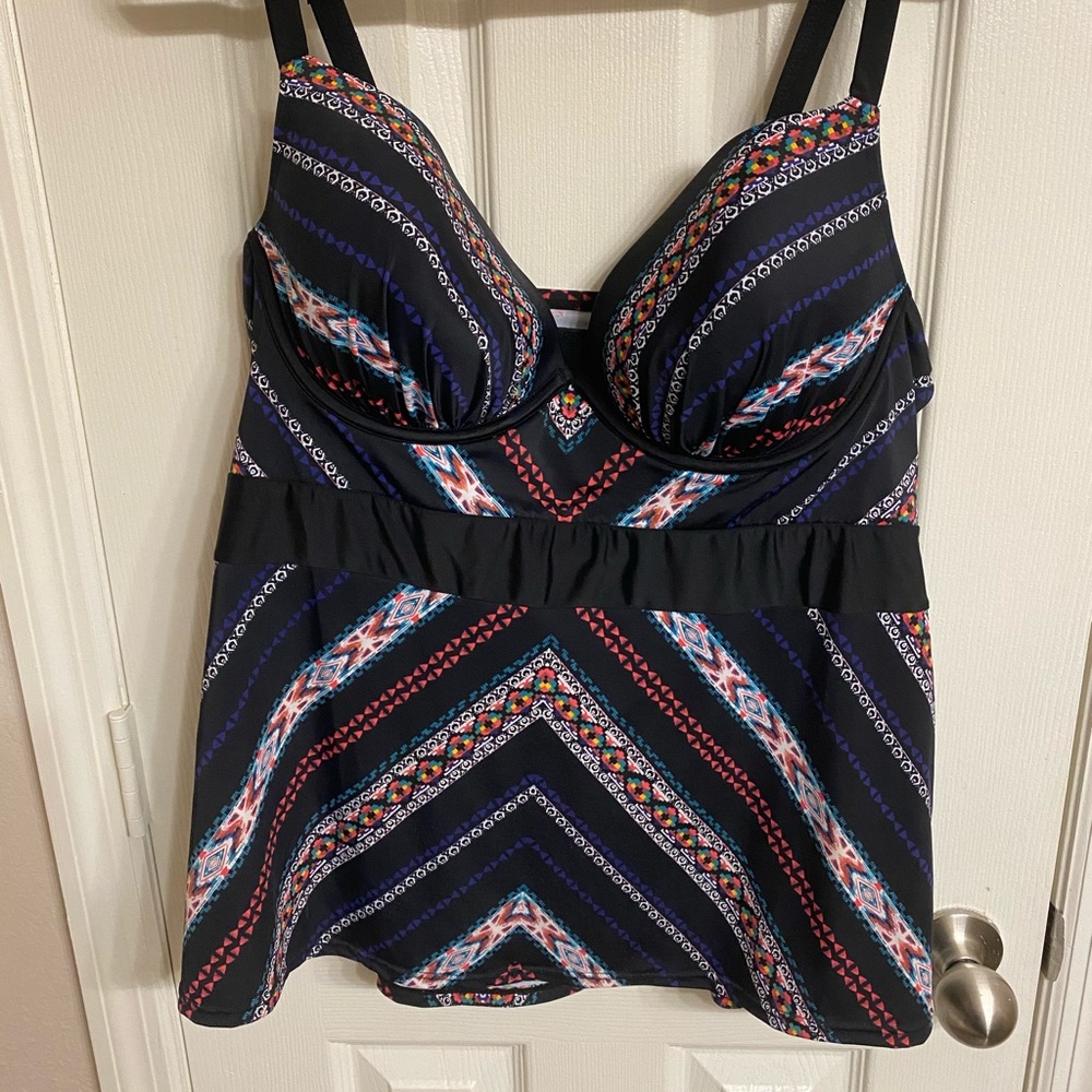Lane Bryant / Cacique Tribal Tankini Swim Top